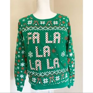 Ugly Christmas Sweater Green/Red FaLaLa